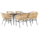 vidaXL 3-delige Tuinset met kussens poly rattan glas zwart