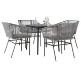vidaXL 3-delige Tuinset met kussens poly rattan glas zwart