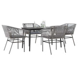 vidaXL 3-delige Tuinset met kussens poly rattan glas zwart