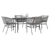 vidaXL 3-delige Tuinset met kussens poly rattan glas zwart