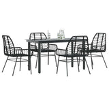 vidaXL 3-delige Tuinset poly rattan glas zwart
