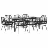 vidaXL 3-delige Tuinset poly rattan glas zwart