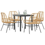 vidaXL 3-delige Tuinset poly rattan glas zwart