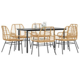 vidaXL 3-delige Tuinset poly rattan glas zwart