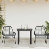 vidaXL 3-delige Tuinset poly rattan glas zwart