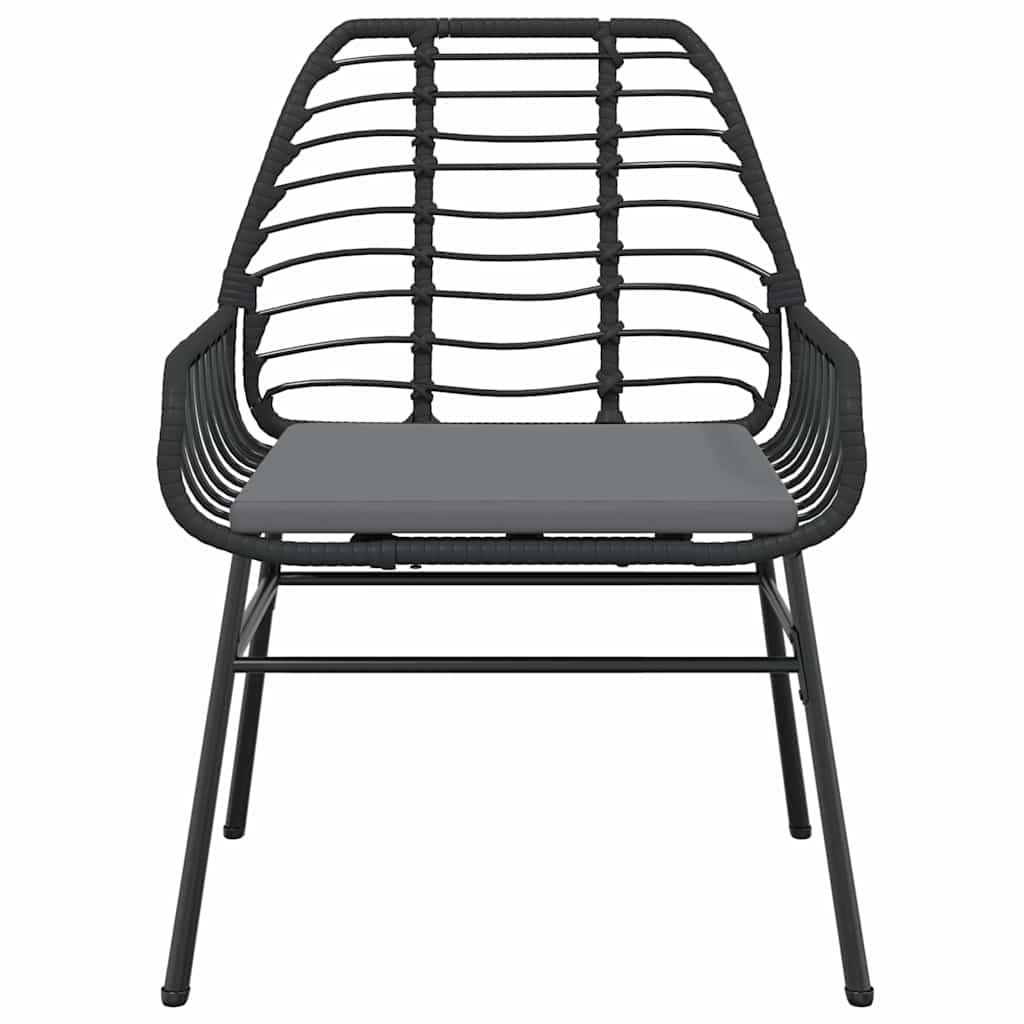 vidaXL 3-delige Tuinset poly rattan glas zwart