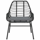 vidaXL 3-delige Tuinset poly rattan glas zwart