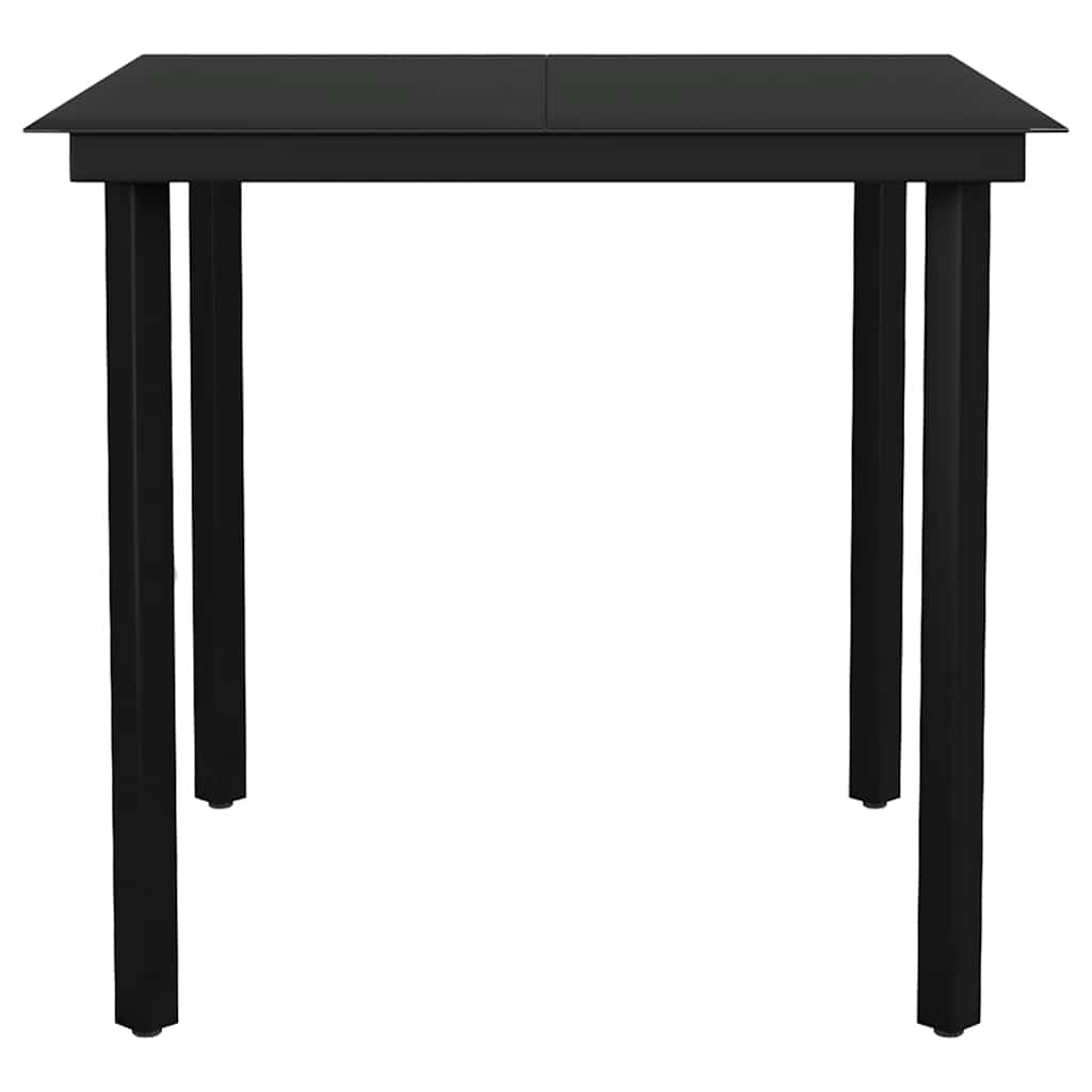 vidaXL 3-delige Tuinset poly rattan glas zwart