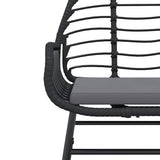 vidaXL 3-delige Tuinset poly rattan glas zwart