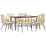 vidaXL 3-delige Tuinset poly rattan glas zwart