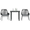 vidaXL 3-Piece Garden Lounge Set with Cushions Poly Rattan Glass Black