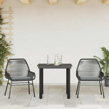 vidaXL 3-Piece Garden Lounge Set with Cushions Poly Rattan Glass Black