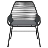 vidaXL 3-Piece Garden Lounge Set with Cushions Poly Rattan Glass Black