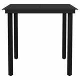 vidaXL 3-Piece Garden Lounge Set with Cushions Poly Rattan Glass Black