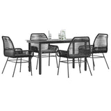 vidaXL 3-Piece Garden Lounge Set with Cushions Poly Rattan Glass Black