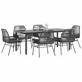 vidaXL 3-Piece Garden Lounge Set with Cushions Poly Rattan Glass Black