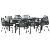 vidaXL 3-Piece Garden Lounge Set with Cushions Poly Rattan Glass Black