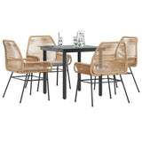 vidaXL 3-Piece Garden Lounge Set with Cushions Poly Rattan Glass Black