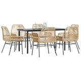 vidaXL 3-Piece Garden Lounge Set with Cushions Poly Rattan Glass Black