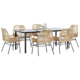 vidaXL 3-Piece Garden Lounge Set with Cushions Poly Rattan Glass Black