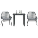 vidaXL 3-Piece Garden Lounge Set with Cushions Poly Rattan Glass Black