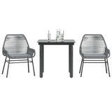 vidaXL 3-Piece Garden Lounge Set with Cushions Poly Rattan Glass Black