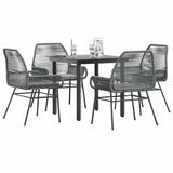 vidaXL 3-Piece Garden Lounge Set with Cushions Poly Rattan Glass Black