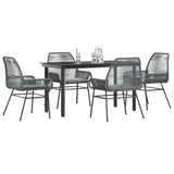 vidaXL 3-Piece Garden Lounge Set with Cushions Poly Rattan Glass Black
