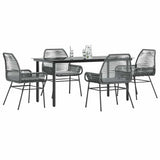 vidaXL 3-Piece Garden Lounge Set with Cushions Poly Rattan Glass Black