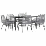 vidaXL 3-Piece Garden Lounge Set with Cushions Poly Rattan Glass Black
