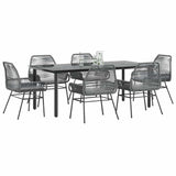 vidaXL 3-Piece Garden Lounge Set with Cushions Poly Rattan Glass Black