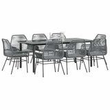vidaXL 3-Piece Garden Lounge Set with Cushions Poly Rattan Glass Black
