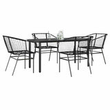 vidaXL 3-delige Tuinset poly rattan glas zwart