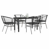 vidaXL 3-delige Tuinset poly rattan glas zwart