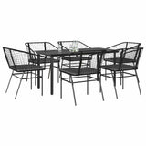 vidaXL 3-delige Tuinset poly rattan glas zwart