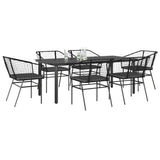 vidaXL 3-delige Tuinset poly rattan glas zwart