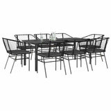 vidaXL 3-delige Tuinset poly rattan glas zwart