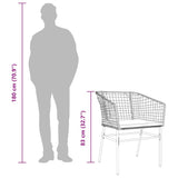 vidaXL 3-delige Tuinset poly rattan glas zwart