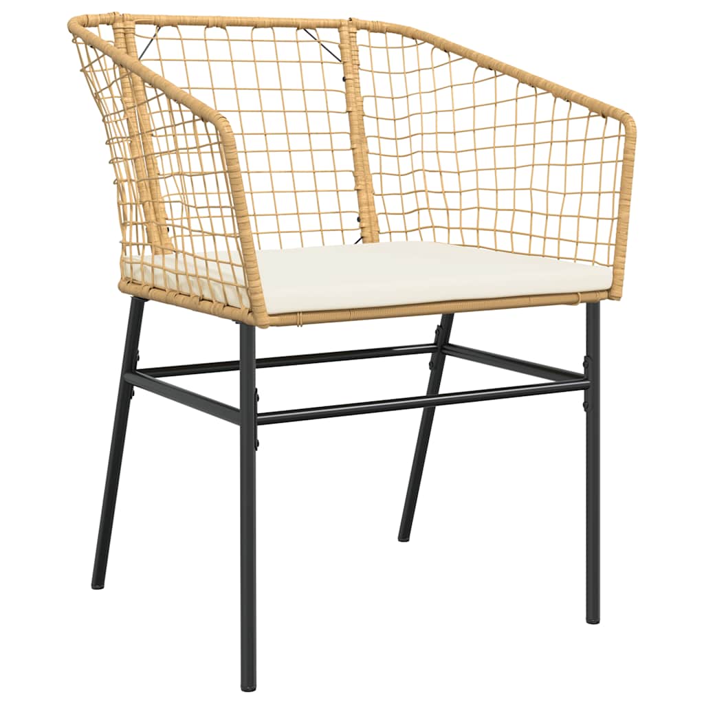 vidaXL 3-delige Tuinset poly rattan glas zwart