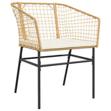 vidaXL 3-delige Tuinset poly rattan glas zwart