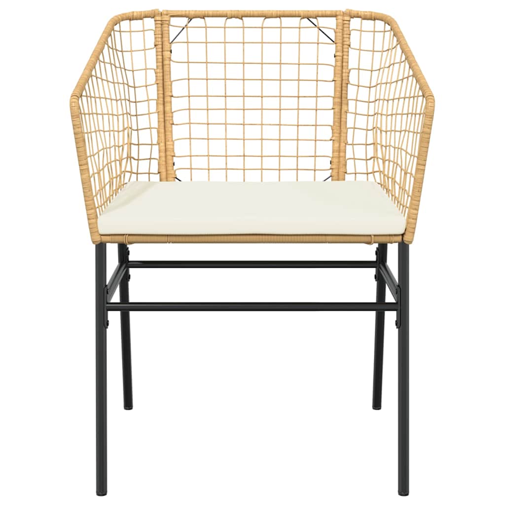 vidaXL 3-delige Tuinset poly rattan glas zwart