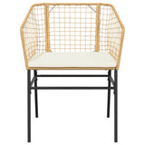 vidaXL 3-delige Tuinset poly rattan glas zwart