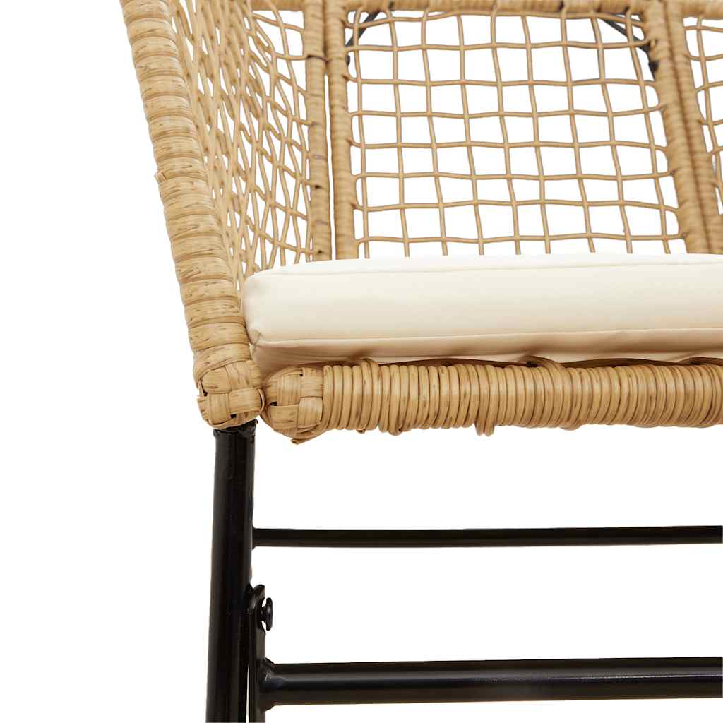 vidaXL 3-delige Tuinset poly rattan glas zwart
