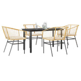 vidaXL 3-delige Tuinset poly rattan glas zwart