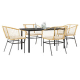 vidaXL 3-delige Tuinset poly rattan glas zwart