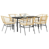 vidaXL 3-delige Tuinset poly rattan glas zwart