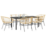 vidaXL 3-delige Tuinset poly rattan glas zwart