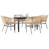 vidaXL 3-delige Tuinset met kussens poly rattan glas zwart