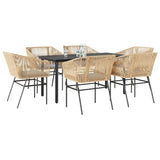 vidaXL 3-delige Tuinset met kussens poly rattan glas zwart