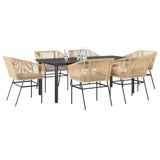 vidaXL 3-delige Tuinset met kussens poly rattan glas zwart